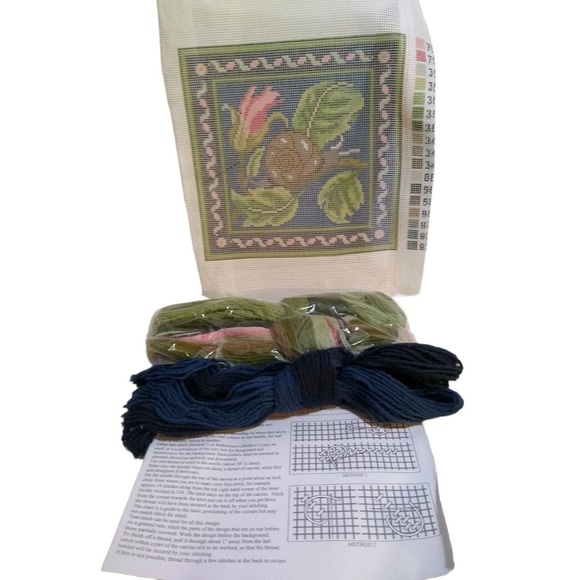 Beth Russell Rose Garden Snail needle point New - Picture 2 of 4